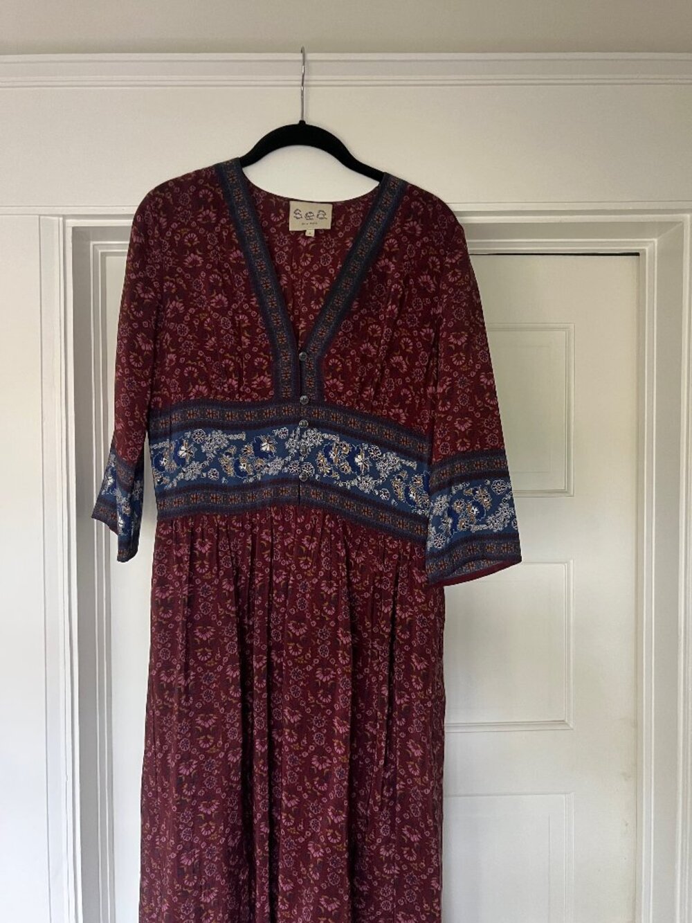 SEA midi dress, silk, size 6